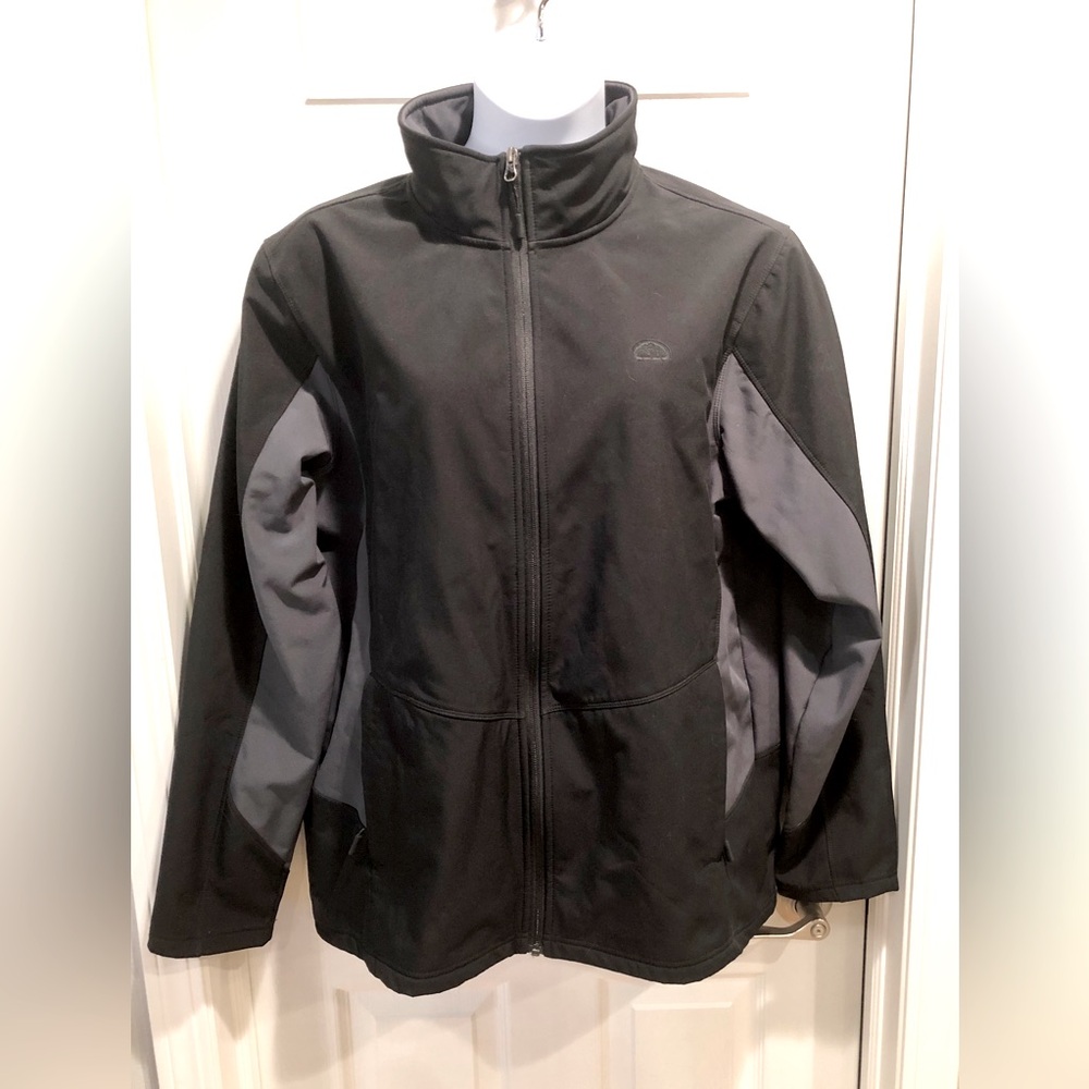 Unisex Core Colorblock Soft Shell Jacket, Black/Grey, size XL